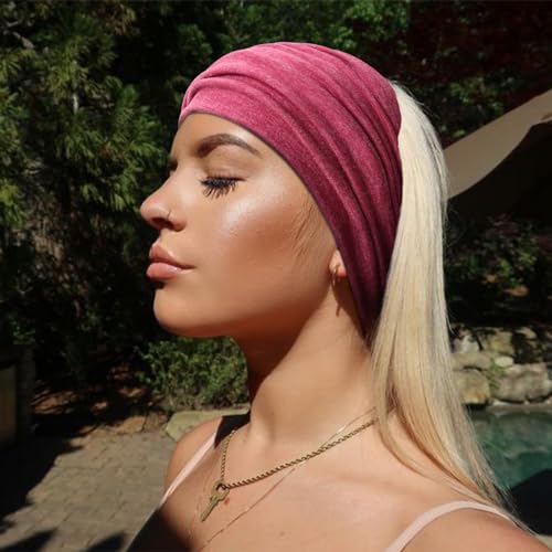 DRESHOW 6 Pack Turban Headbands for Women Wide Vintage Head Wraps Knotted Cute Hair Bands Accessories, 6 Pack Solid Color Set80-12 - Image 3