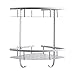 Estante Ducha Esquina, 2 Niveles Rinconera de Estantes para Ba?o Aluminio Espacial Perforado Entramado de Ba?o Triangular Organizador con Gancho Colgante Muebles 36*22*30CM