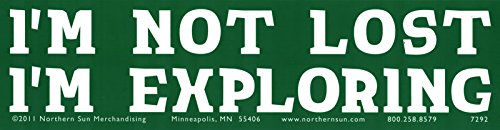 I'm Not Lost, I'm Exploring Adventure Travel Funny Large Car Bumper Sticker Locker Skateboard Window Decal 11.25-by-3 Inches