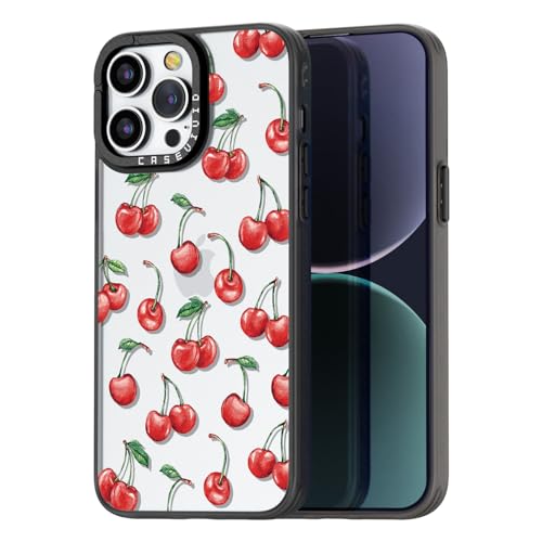 Coque iPhone 13 Pro Max cerise noire antichoc et durable pour fille