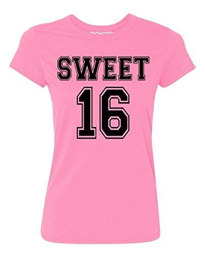 P&B Sweet 16 Birthday Women's T-Shirt, M, Azalea Pink