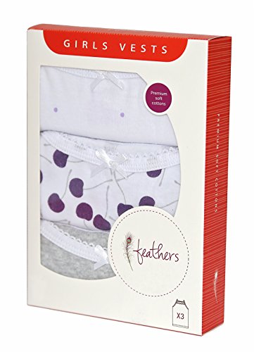 Feathers Girls Cherry Print Set Tagless Cami Super Soft Undershirts (3/Pack) #TOP1