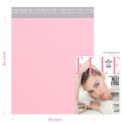 Image of Metronic Poly Mailers 19x24 50 Pack, Large Shipping Bags for Clothing | Strong Tear-resistant Waterproof Mailing Bags, Shipping Envelopes, Packing Bags for Clothing, Small Business, Pink.