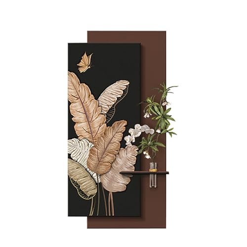 Escultura Decorativa De Pared 3D, Escultura Artística De Pared con Jarrón, Decoración Mural for Sala De Estar, Dormitorio, Oficina Y Entrada(Brown,30 * 60cm/12 * 24in)