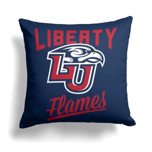 Northwest NCAA Liberty Flames Alumni Double-Sided Printed Throw Pillow, Soft Decorative Polyester Fan Cushion, Couch Bed or Game Room Decor, 18 x 18 in