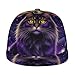 Fashion Baseball Cap Dad Hat for Women Men, Magical Moon Cat Art Adjustable Snap Breathable Golf Cap Outwear