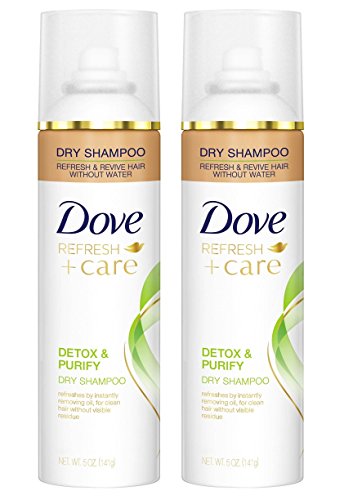 Dove Refresh + Care Dry Shampoo - Detox & Purify - Net Wt. 5 OZ (141 g) Per Can - Pack of 2 Cans