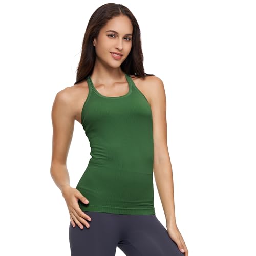 Image of sphinx cat Yoga Racerback Tank Top for Women with Built in Bra,Women's Padded Sports Bra Fitness Workout Running Shirts