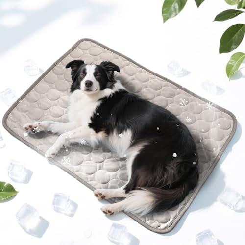 Cooling Mat for Dogs and Cats, Self-Cooling Mats for Pets, Dog Cool Pad Cooling Blanket Indoor and Outdoor Pet Mats for Dogs (Gray, Large)