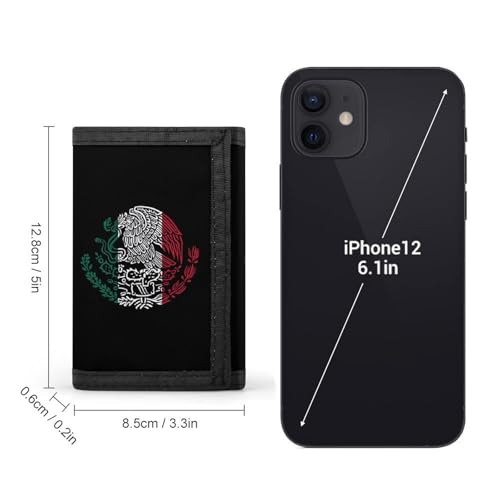 Mexico Flag Snake Eagle Mexican Logo Mens Trifold Wallet 8 Card Holders Purse with Keychain & Photo Window Money Clip Travel Accessories2