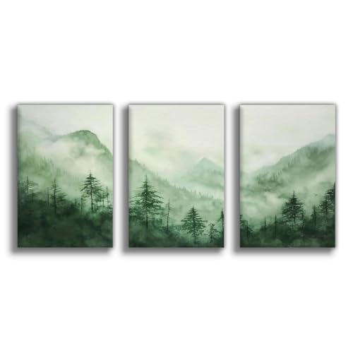 Poster sur toile vert sauge 50x75 cm pour décoration de chambre moderne