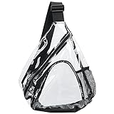 HULISEN Clear PVC Sling Bag Stadium Approved, Backpack with Adjustable Strap