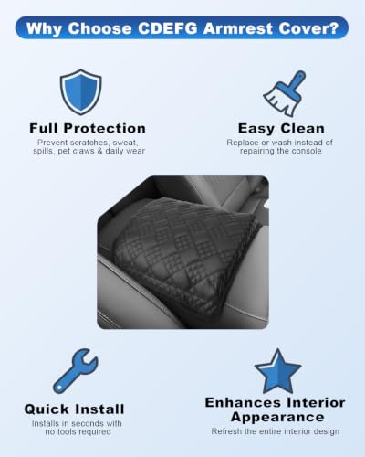 Image of CDEFG for 2026 2027 Hyundai Palisade Center Console Cover Armrest Protector