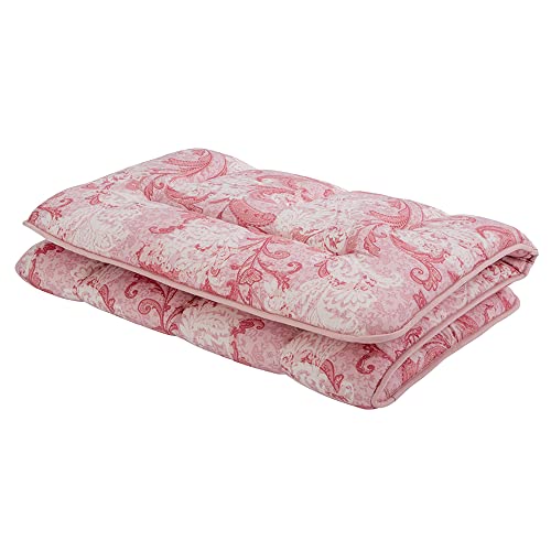 アイリスプラザ 敷き布団 シングル 増量 固綿 日本製 洗濯可能 抗菌 防臭 防ダニ 6カ所ループ ペイズリーピンク 100×210×7