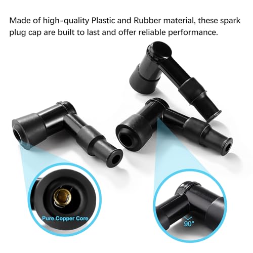 VooGenzek 3 Stücke Zündkerzenstecker, 90 Grad Wasserdicht Zündkerzenstecker, für 70cc 90cc 100cc 110cc 125cc 150cc 200cc, Motorräder, Geländefahrzeuge, Motorräder