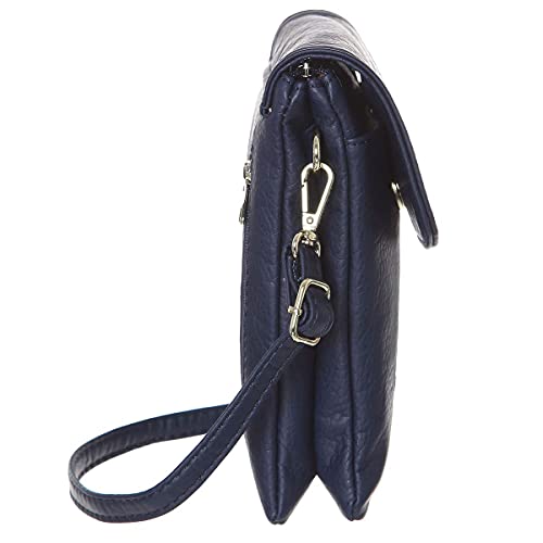 MINICAT Roomy Pockets Series Small Crossbody Bags Cell Phone Purse Wallet for Women(Dark Blue) - Thumbnail 5