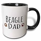 3dRose Beagle Dog Dad Mug, 11 oz, Black