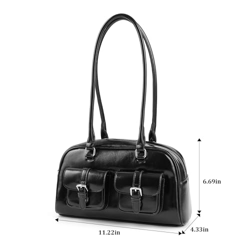 Bolso de hombro de cuero sintético para mujer miniatura 4
