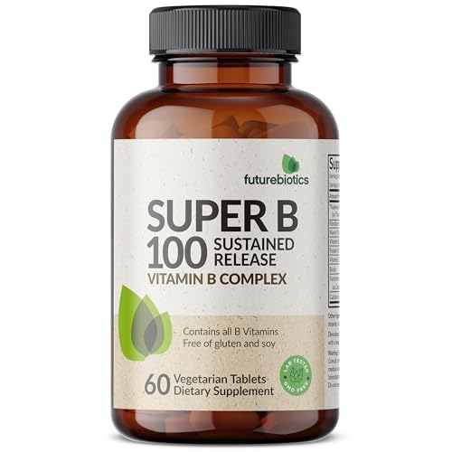 Futurebiotics Super B 100 Sustained Release Vitamin B Complex Non-GMO, 60 Vegetarian Tablets