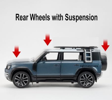 Image of Kammateswara Kids die cast car 1:32 Scale Model Metal Pullback Toy car with Openable Doors & Light Music(Random Color as per Stock) (Defender)
