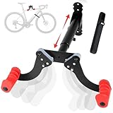 Horizontal Bike Wall Mount - Wall Bike Rack for Indoor Bicycle Storage - Adjustable Bike Hanger, Holder, No Scratch Hook for Mountain, Road Bikes - Holds Up to 60 lbs