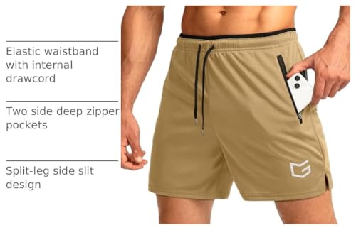Image of G Gradual Men's Gym Workout Shorts Zipper Pockets 5 inch / 7 inch Quick Dry Breathable Runing Athletic Short for Men