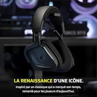 Corsair Void v2 Casque de Jeu sans Fil avec Bluetooth pour PC, PS5, PS4, Switch et Mobile – Dolby Atmos, Multiplateforme sans Fil Double, Batterie Longue Durée, Chargement Rapide – Carbone