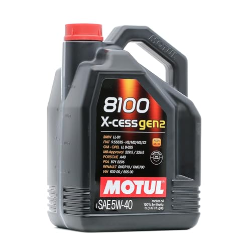 MOTUL 8100 X-Cess Gen 2 SAE 5W40 Full Synthetic Motor Engine Oil 5 Liter Bottle