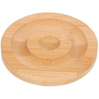 VILLCASE Bamboo Display Plate 3.86 Inch Round Wooden Jewelry Tray for Bracelet Display Beaded Bracelet Storage and Photo Props