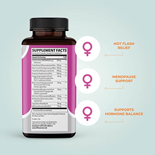 Lifeseasons - Pausitivi-T - Menopause Relief Supplement - Natural Support For Hot Flashes, Hormone Balance And Night Sweats - Contains Black Cohosh And Soy Isoflavones - 60 Capsules #TOP1