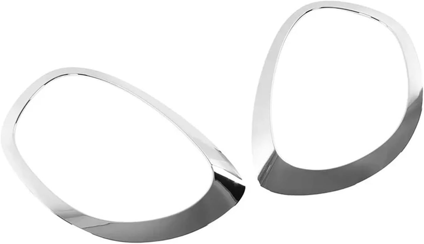 Car Headlamp/Taillight Surround Cover Trims Compatible For BMW Mini Cooper One JCW/Countryman F60 2017-2019 Front/Rear Lamp Light Trim Ring(Chrome for Headlight)