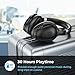 Phonicgrid Active Noise Cancelling Over Ear Wireless Headphones with Hi-Fi Audio, Comfortable for Travel/Office, Black