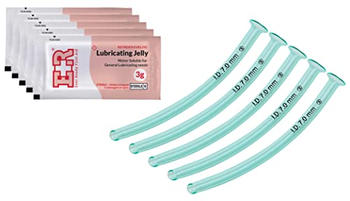 Image of Ever Ready First Aid Nasopharyngeal Airway (NPA) with Packet of Lubricant Jelly 3g (5 Count (Pack of 5))