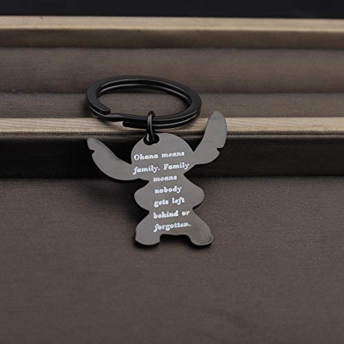 ENSIANTH Ohana Keychain Ohana Means Family Hibiscus Charm Keychain (Stitch BlackK) Amazon.in