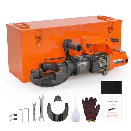 Electric Hydraulic Rebar Bender 1500W 120V Portable Rebar Bender Bending up to 1 (#8 25mm) Rebar Lightweight 30 lb Aluminum Body NRB-25 (NRB-25 Orange)