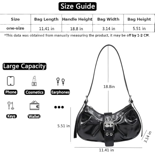 Y2K Shoulder Bag PU Leather Hobo Bags for Women, Small Cute Clutch Purses Going Out Top Handle Purse2