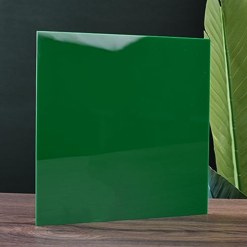 Image of 6 PCS Dark Green Cast Acrylic Opaque (no-Transparent) Plastic Sheet 8 x 8 Inch (.118 inch Thick), for Signs, DIY Projects.