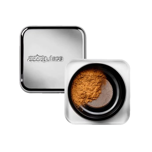 about-face Curtain Call Set & Smooth Loose Powder Partition – Lightweight, Oil-Absorbing Setting Powder with Rice Starch & Corn-Based Talc Alternative – Vegan, Cruelty-Free – 0.35oz (Medium Deep)