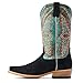 Ariat BMVY9 Mens Futurity Showman Western Boot Black Roughout/Roaring Turquoise 12