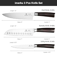 imarku 3 Pieces Knife Set, Japanese High Carbon Stainless Steel Chef Knives — image 5