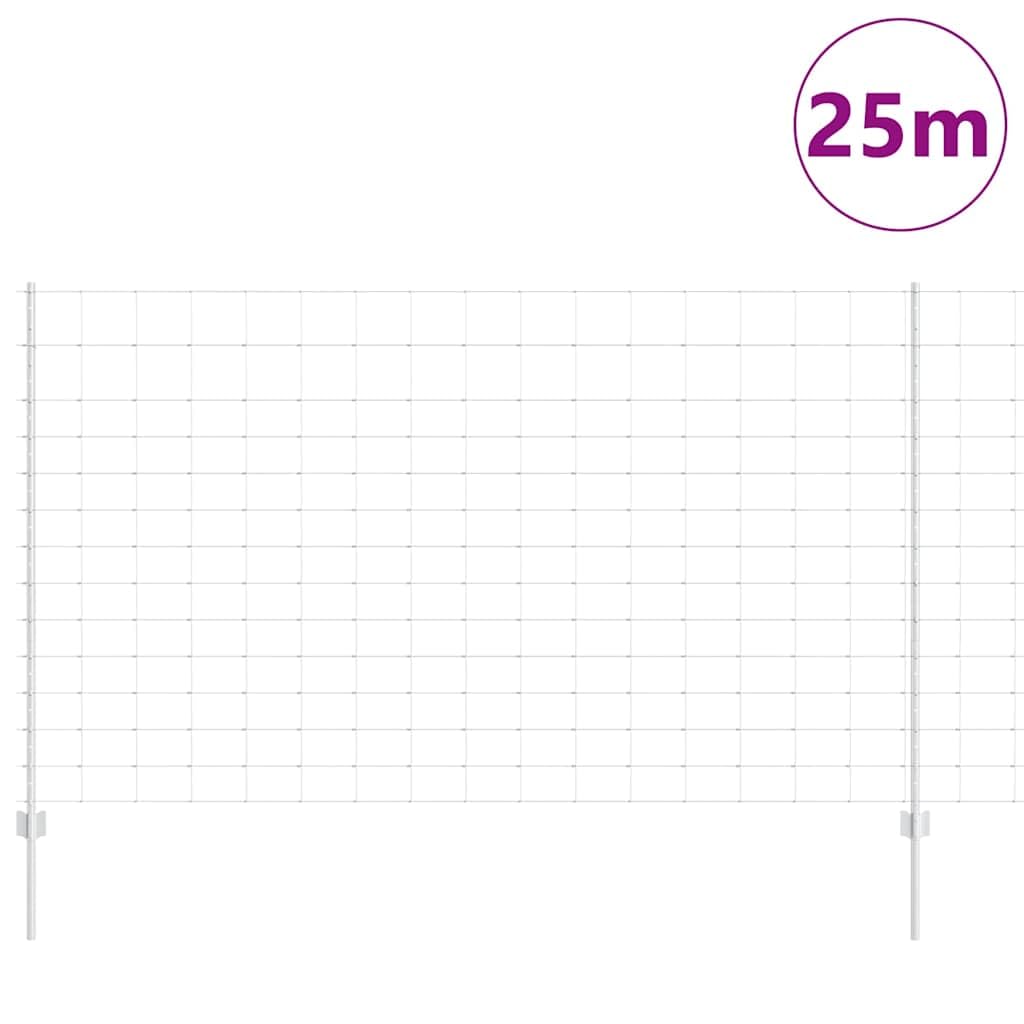 Ogrodzenie dzikiej zwierzyny ze słupkami, 25 x 1,4 m, stal ocynkowana, ogrodzenie ogrodzenie z siatką, do ogrodu, na taras, działkę, łącznie ze słupkami i zestawem montażowym