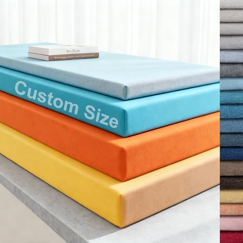 Custom Size Bench Cushions for Indoor Outdoor Furniture,Bay Window Bench Seat Cushions Indoor,Custom Cushions for Nook/Shoe Storage Dining Bench/Outdoor Patio Loveseat Bench,99+ Colors/Anti-Slip