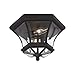 Livex Lighting 7052-04 Monterey 2 Light Outdoor/Indoor Black Finish Solid Brass Flush Mount with Clear Beveled Glass