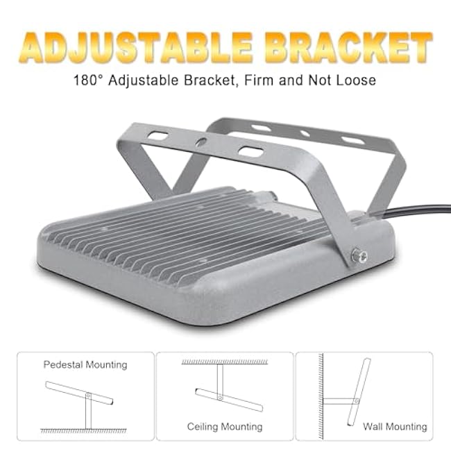 Willpower 2PCS Outdoor LED Floodlights 50W 5000LM, LED Security Lights 6000K Cold White LED Work Light IP66 Waterproof for Garden Garage Yard Lawn Court Patio Workshop, 1 M Wire with US Plug