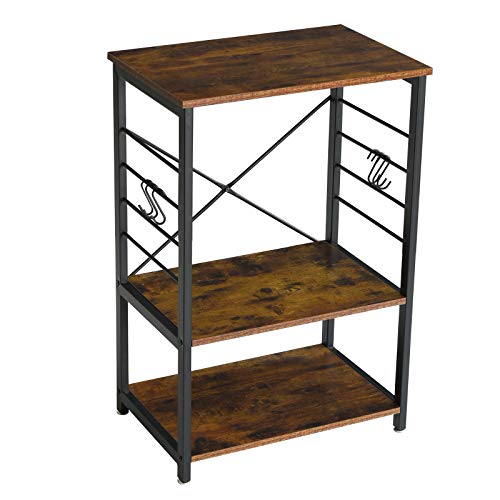 YMYNY Industrial Microwave Oven Stand, 3-Tier Baker's Rack with Metal Frame and 6