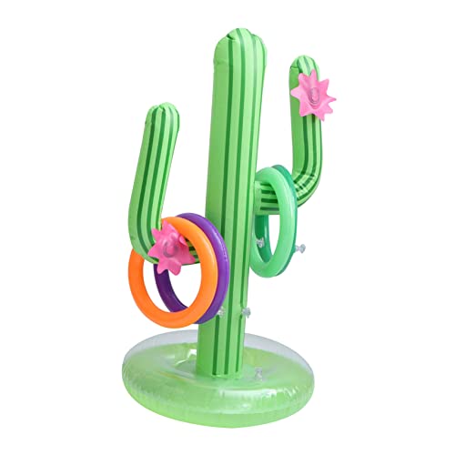 Kisangel Cactus Gonfiabile in PVC per Feste in Piscina, Decorazione Galleggiante Verde Anelli da Lancio, Resistente e Riutilizzabile, per Party Estivi all’Aperto