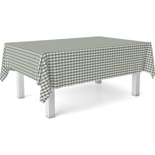 Miniatura 2 de Ecommerc3 Mantel Hule Antimanchas Mesa Rectangular 100x140 Cm Vichy Verde
