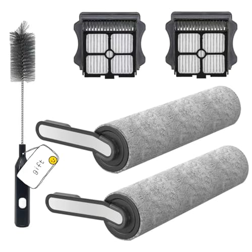 Floor ONE S5 Brush Roller Replacement Parts for Floor ONE S5/Floor One S5 Pro Smart Cordless Wet Dry Vacuum Cleaner, 2 Pack Brush Rollers and 2 Pack Vacuum HEPA Filters
