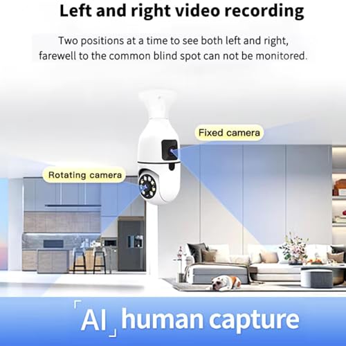 Image of Dr Vision Dual Lens 4MP /8MP WiFi Smart Light Bulb Camera for Home | Full HD | Color Night Vision | Two Way Audio | Wireless Indoor Security Camera with Mobile App V380 Pro (Dual Lens Light Camera)