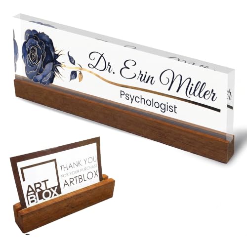 Image of Personalized Social Worker Acrylic Desk Plaque, Social Worker Gift | Rose Plaque, Office Gifts for Boss, New Job Congrats Gift